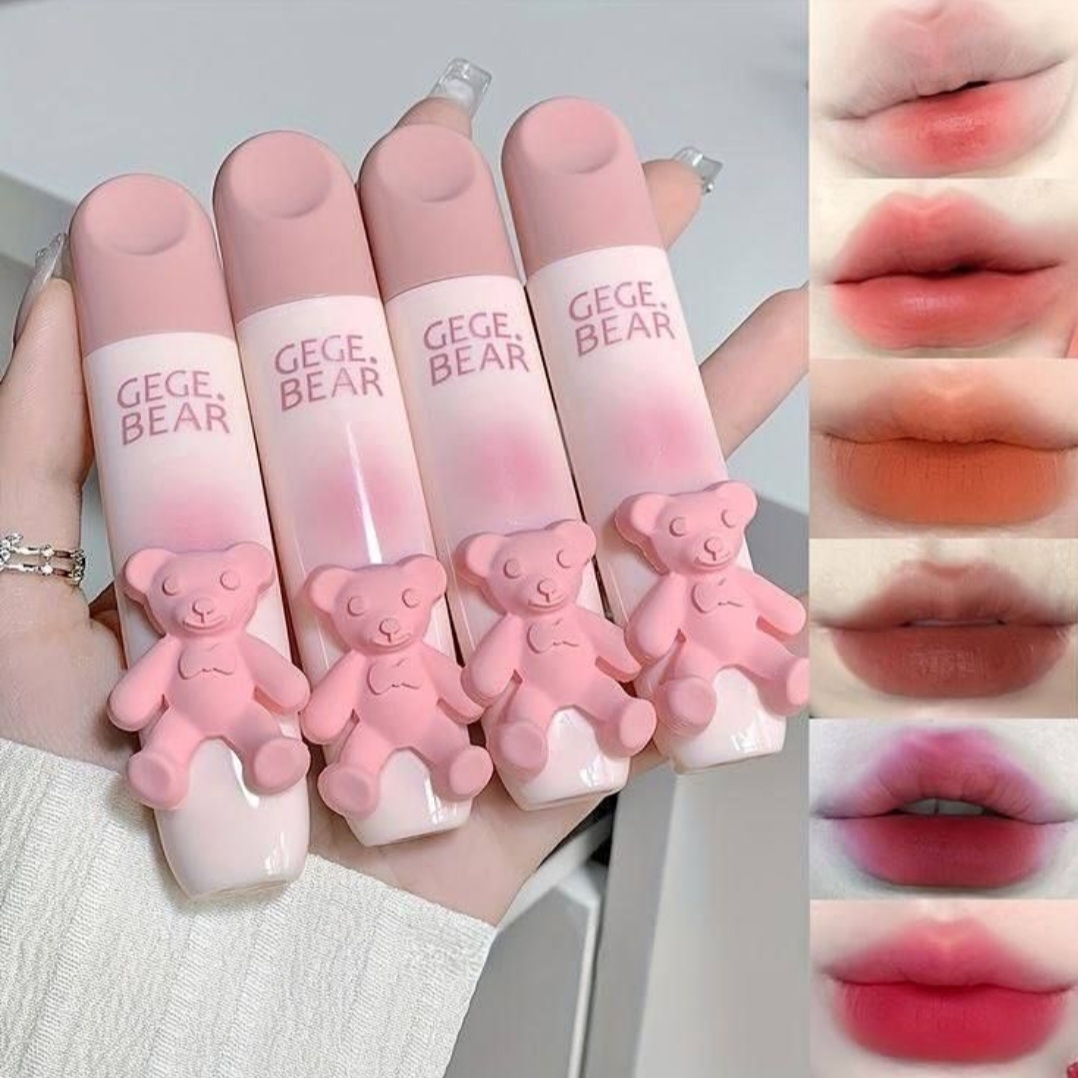 رژ مایع مخملی خرسی برند gege bear