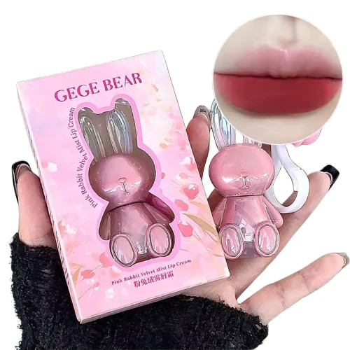 رژ مخملی خرگوشی gege bear/اویزدار مخملی